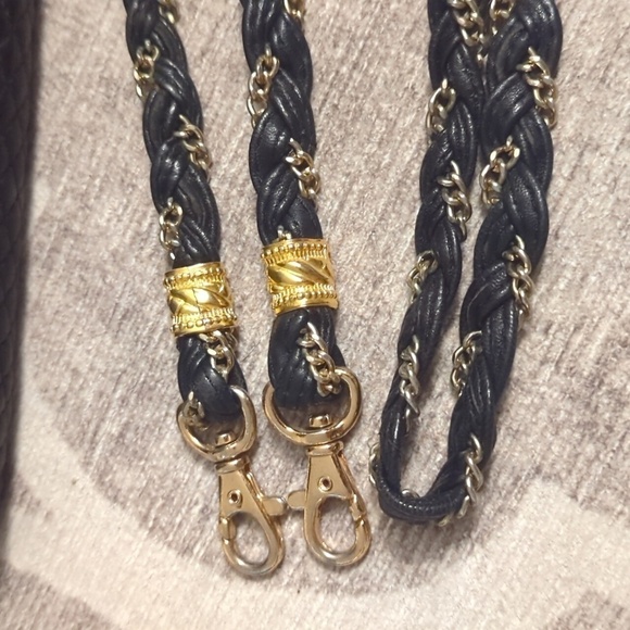 Black Leather Quilted Crossbody Purse - Picture 9 of 11